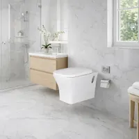 OSLO | vas WC suspendat, cu spălare directă, cu capac WC slim, ceramică, alb