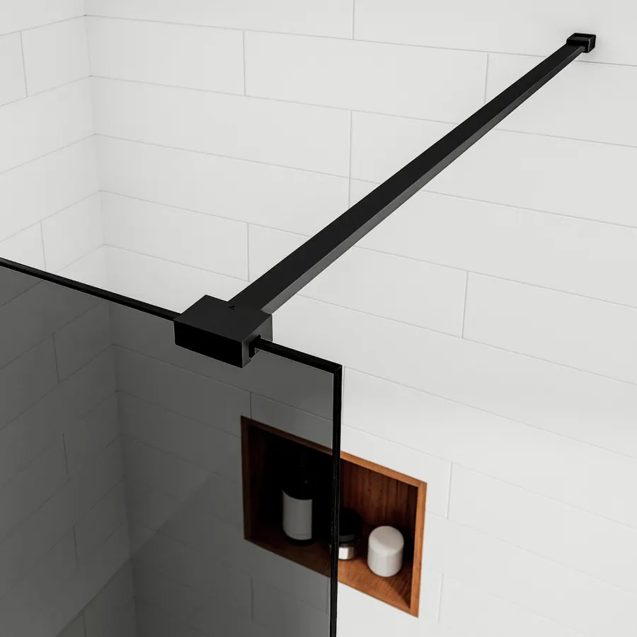 Walk-in | perete de duș Black, cu sticlă fumurie 110, 200cm, 8mm, NANO