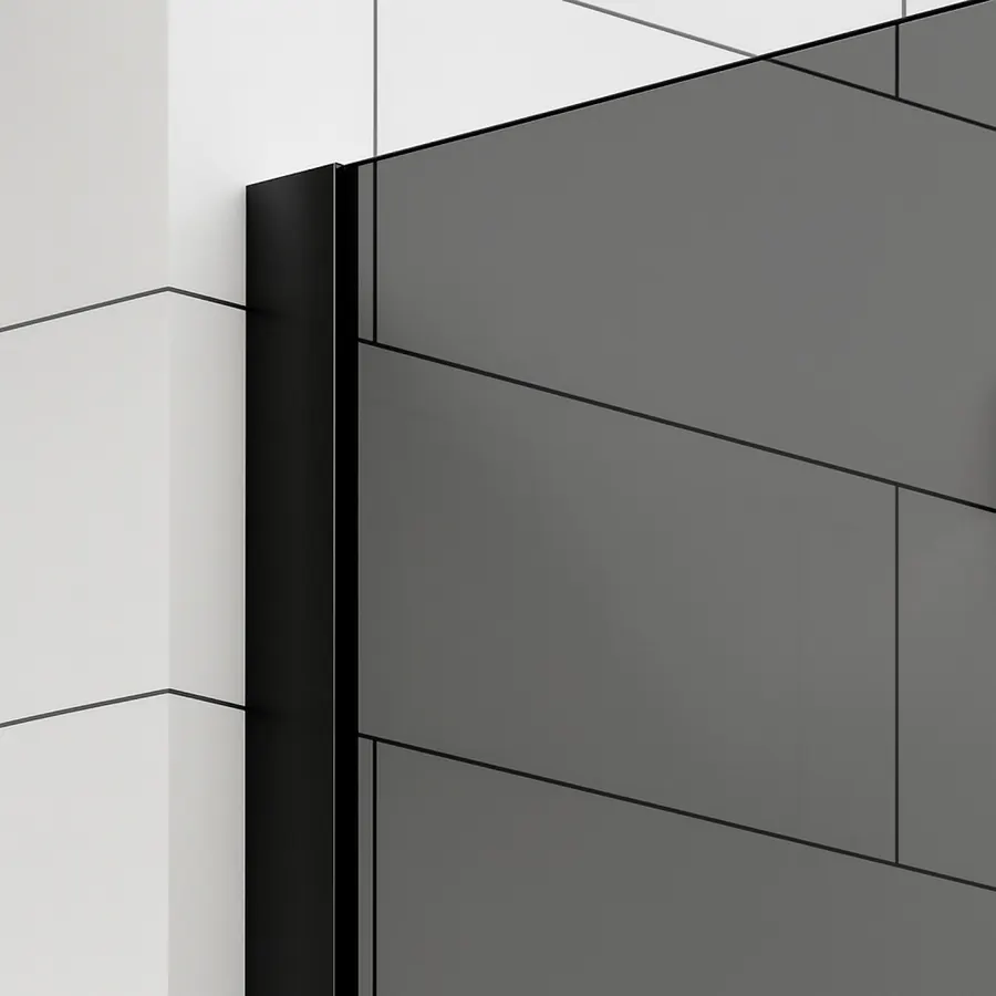 Walk-in | perete de duș Black, cu sticlă fumurie 120, 200cm, 8mm, NANO