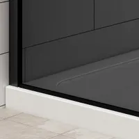 Walk-in | perete de duș Black, cu sticlă fumurie 80, 200cm, 8mm, NANO