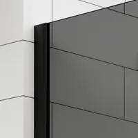 Walk-in | perete de duș Black, cu sticlă fumurie 90, 200cm, 8mm, NANO
