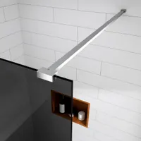 Walk-in | perete de duș Chrome, cu sticlă fumurie 90, 200cm, 8mm, NANO