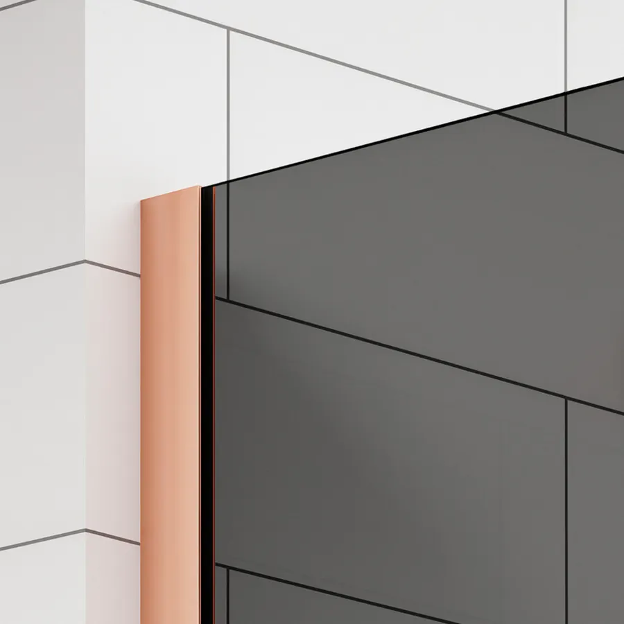 Walk-in | perete de duș Rose Gold, cu sticlă fumurie 80, 200cm, 8mm, NANO