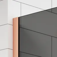 Walk-in | perete de duș Rose Gold, cu sticlă fumurie 90, 200cm, 8mm, NANO