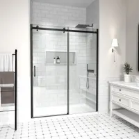 Belvero | ușă de duș glisantă Black 120, 195cm, 6mm, NANO