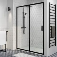 Elche | ușă de duș glisantă Black 120, 190cm, 6mm, NANO