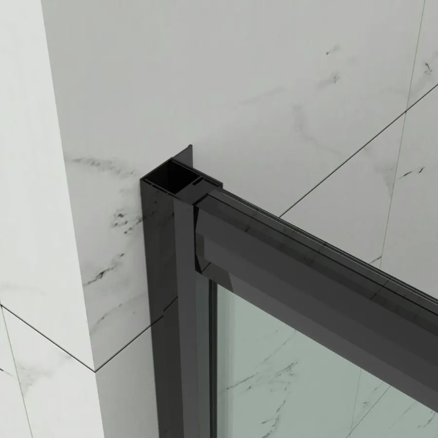 Elche | ușă de duș glisantă Black 120, 190cm, 6mm, NANO