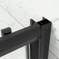 Elche | ușă de duș glisantă Black 140, 190cm, 6mm, NANO