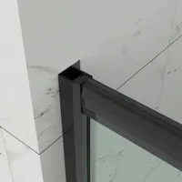 Elche | ușă de duș glisantă Black 140, 190cm, 6mm, NANO