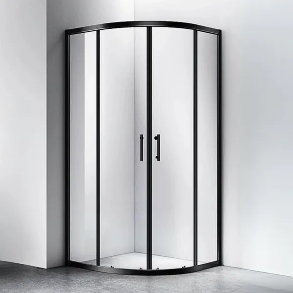 Murcia | cabină de duș semirotundă Black 80x80, 190cm, 6mm, NANO
