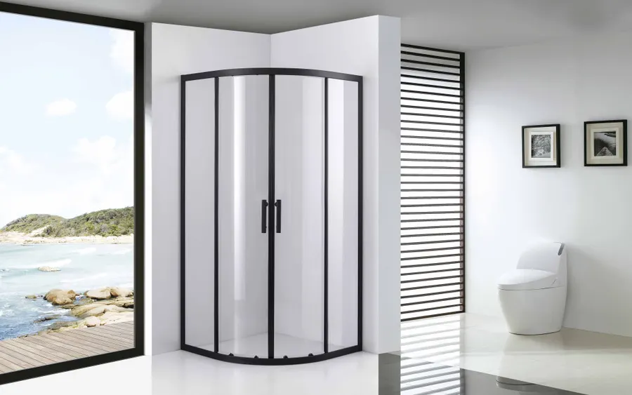 Avignon | cabină de duș semirotundă Black 6mm 80*80 190cm