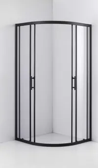 Murcia | cabină de duș semirotundă Black 80x80, 190cm, 6mm, NANO