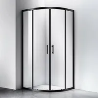 Murcia | cabină de duș semirotundă Black 90x90, 190cm, 6mm, NANO