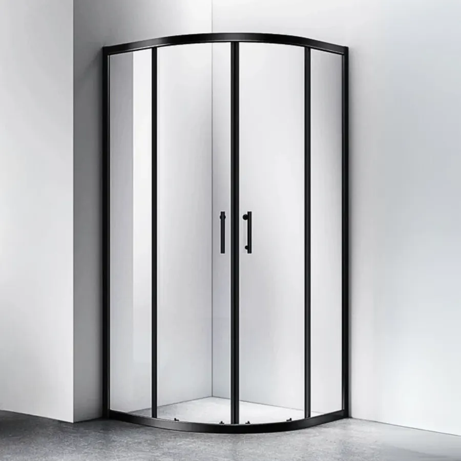 Murcia | cabină de duș semirotundă Black 90x90, 190cm, 6mm, NANO