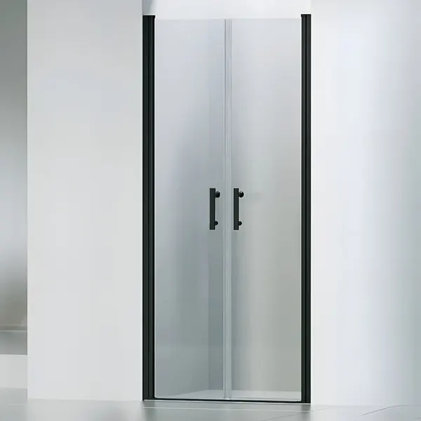 Westy | ușă de duș batantă cu două canate Black 80, 195cm, 6mm, NANO