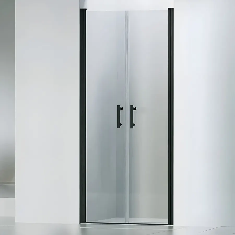Westy | ușă de duș batantă cu două canate Black 80, 195cm, 6mm, NANO