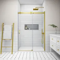 Milano | ușă de duș glisantă Gold, 140x195cm, 8mm, NANO