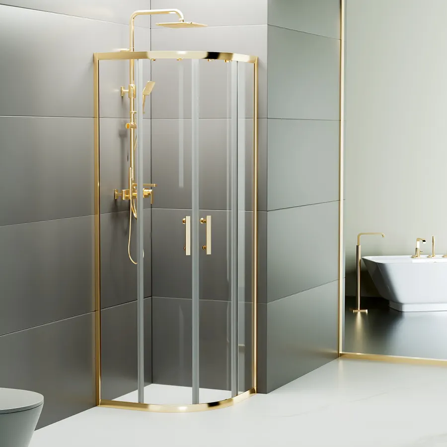 Murcia | cabină de duș semirotundă Gold 90x90, 190cm, 6mm, NANO