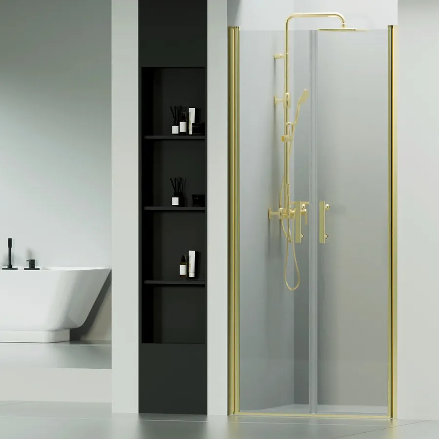 Westy | ușă de duș batantă cu două canate Gold 90, 195cm, 6mm, NANO