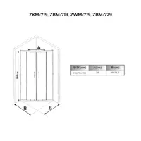 Avignon | cabină de duș semirotundă 6mm 70*70 190cm