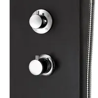 Verona | panou de duș cu termostat Black, oțel inoxidabil, LED