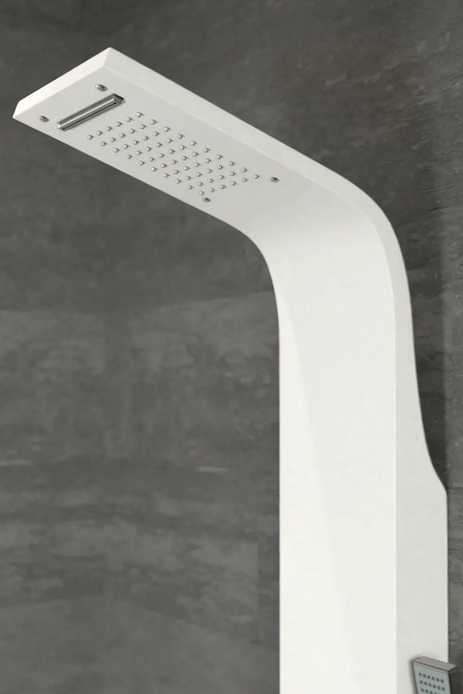 Verona | panou de duș cu termostat White, oțel inoxidabil, LED