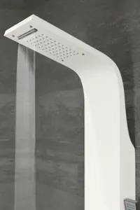 Verona | panou de duș cu termostat White, oțel inoxidabil, LED