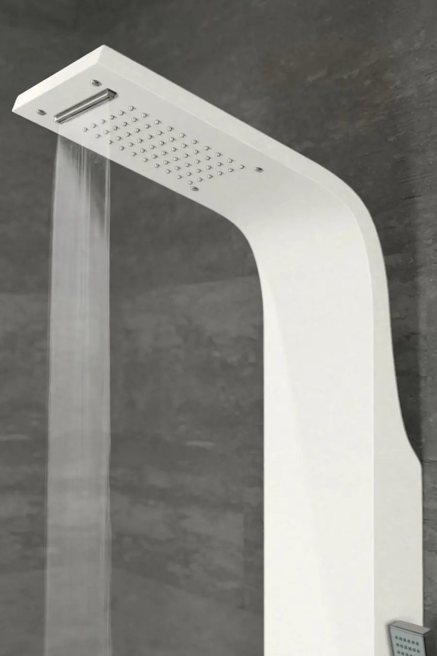 Verona | panou de duș cu termostat White, oțel inoxidabil, LED