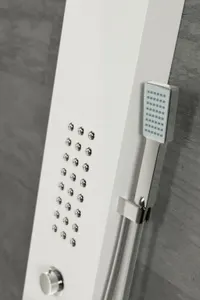 Verona | panou de duș cu termostat White, oțel inoxidabil, LED