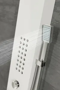 Verona | panou de duș cu termostat White, oțel inoxidabil, LED
