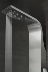 Verona | panou de duș cu termostat Silver, oțel inoxidabil, LED