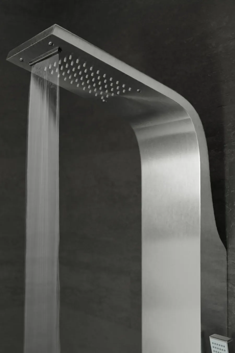 Verona | panou de duș cu termostat Silver, oțel inoxidabil, LED