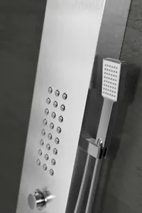 Verona | panou de duș cu termostat Silver, oțel inoxidabil, LED