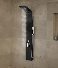 Bologna | panou de duș Black, oțel inoxidabil