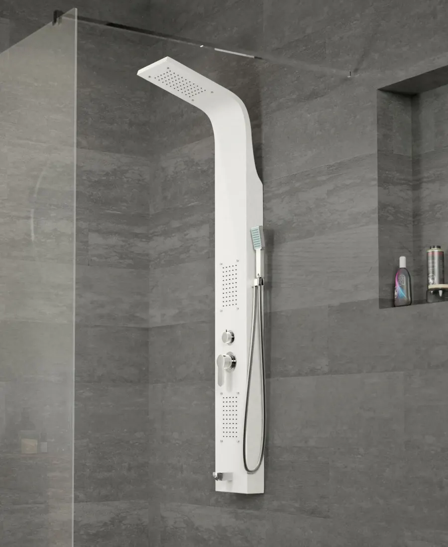 Merin | panou de duș White, oțel inoxidabil