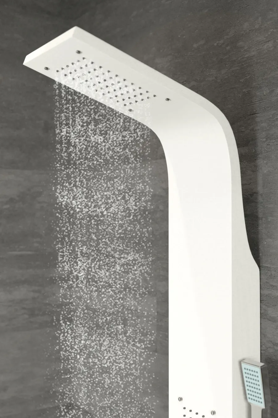 Merin | panou de duș White, oțel inoxidabil