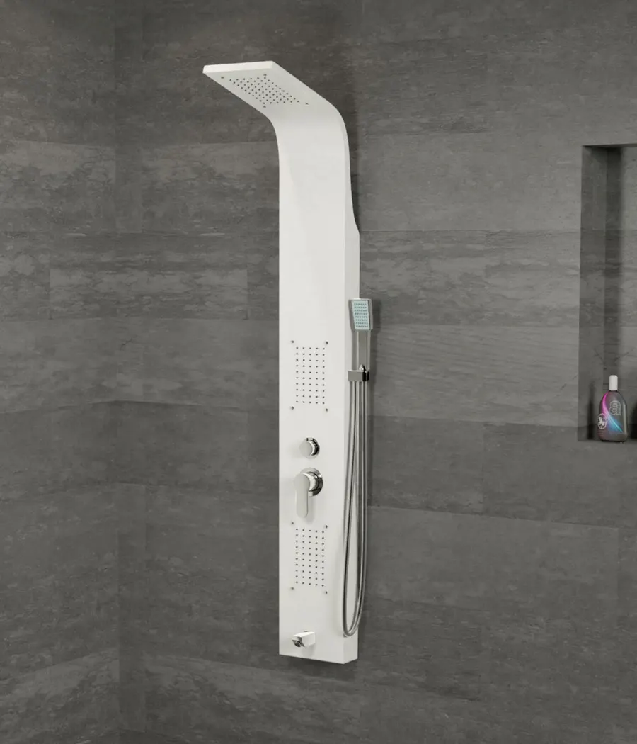 Merin | panou de duș White, oțel inoxidabil