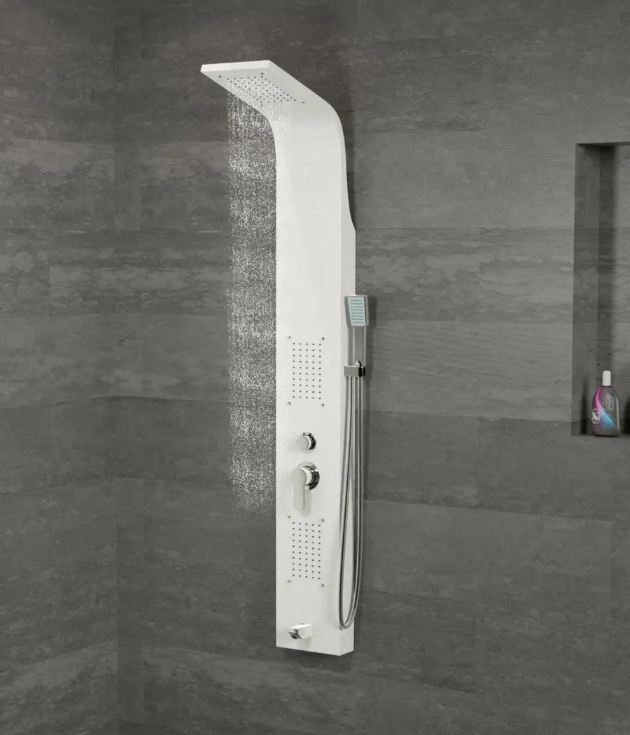 Merin | panou de duș White, oțel inoxidabil