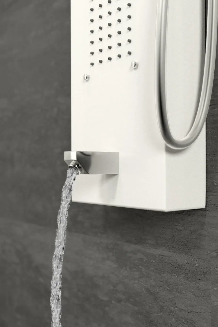 Merin | panou de duș White, oțel inoxidabil