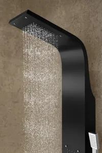 Merin | panou de duș Black, oțel inoxidabil