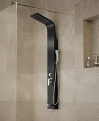 Merin | panou de duș Black, oțel inoxidabil