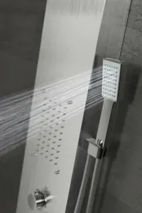 Merin | panou de duș Silver, oțel inoxidabil