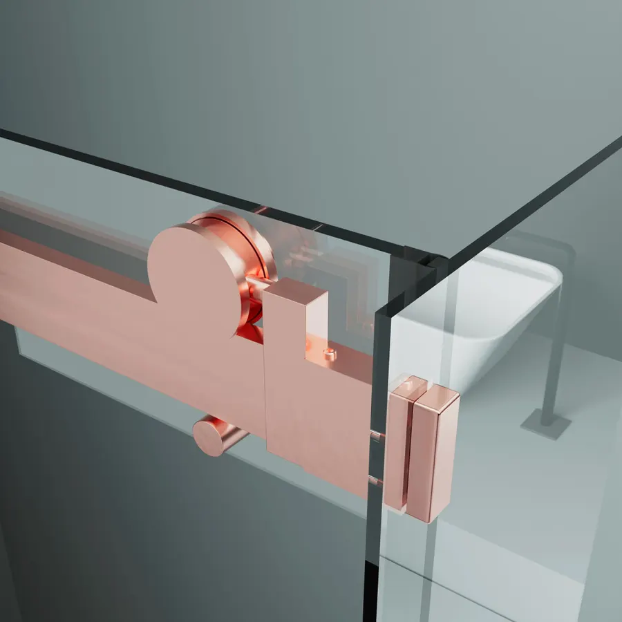 Milano | cabină de duș Duo Rose Gold 100x100, 195cm, 8mm, NANO