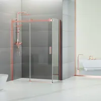 Milano | cabină de duș Duo Rose Gold 80x120, 195cm, 8mm, NANO