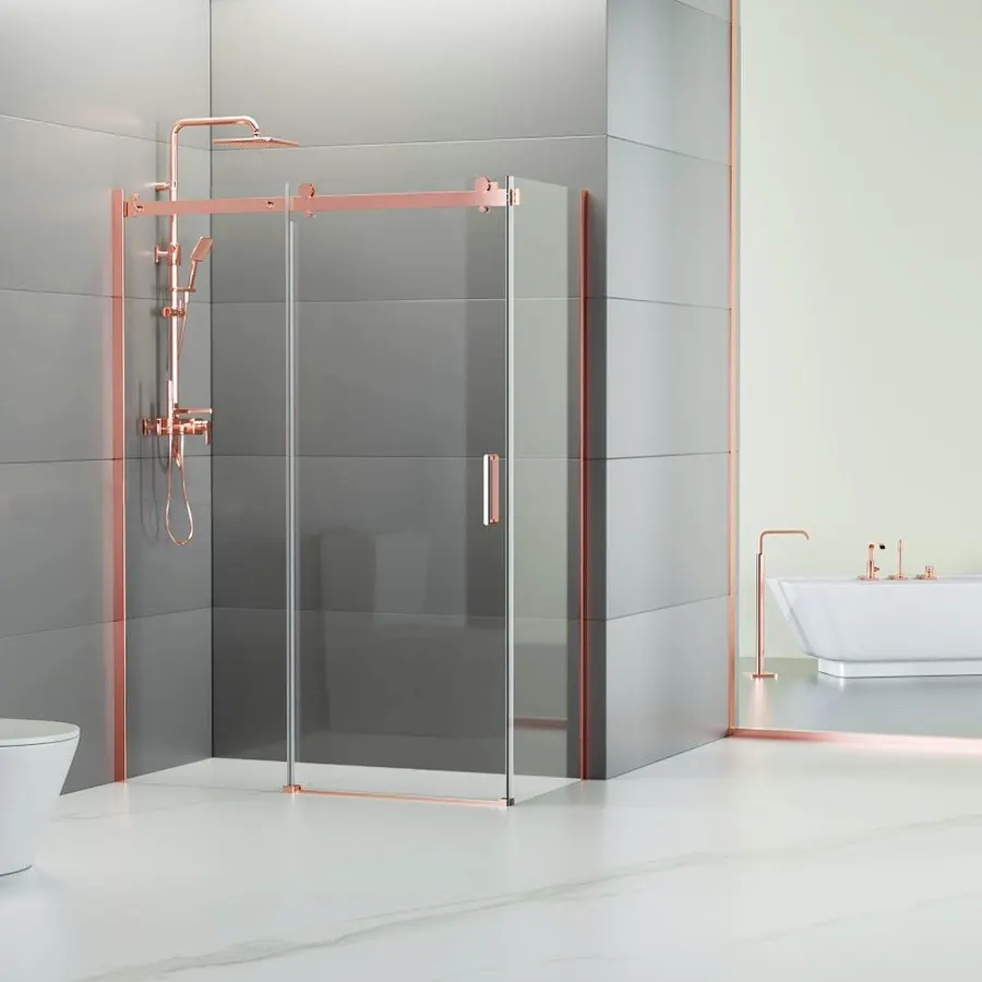 Milano | cabină de duș Duo Rose Gold 90x120, 195cm, 8mm, NANO