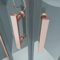 Murcia | cabină de duș semirotundă Rose Gold 80x80, 190cm, 6mm, NANO