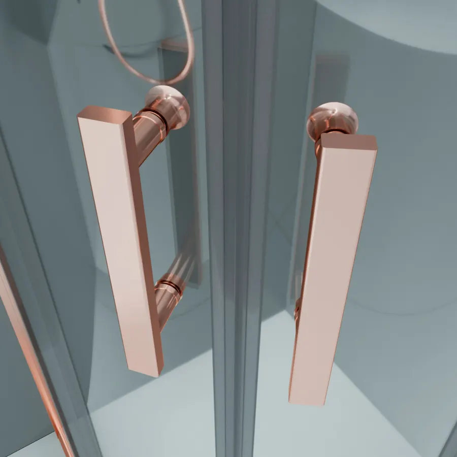 Murcia | cabină de duș semirotundă Rose Gold 80x80, 190cm, 6mm, NANO
