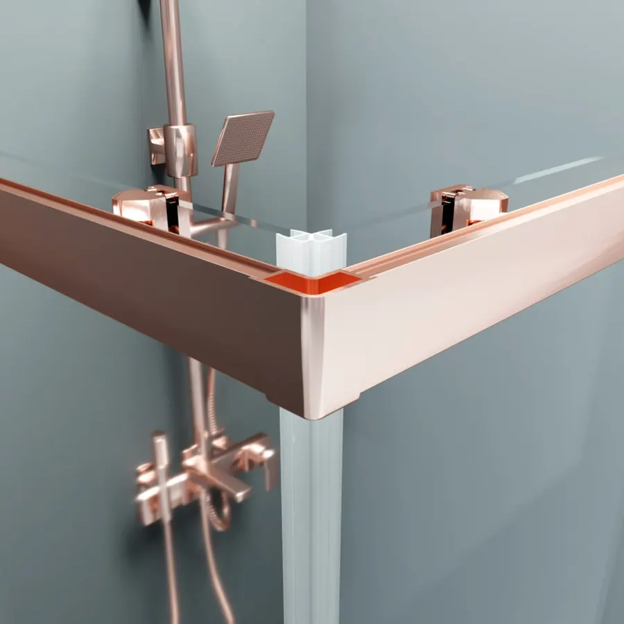 Motril | cabină de duș Rose Gold 90x90, 190cm, 6mm, NANO