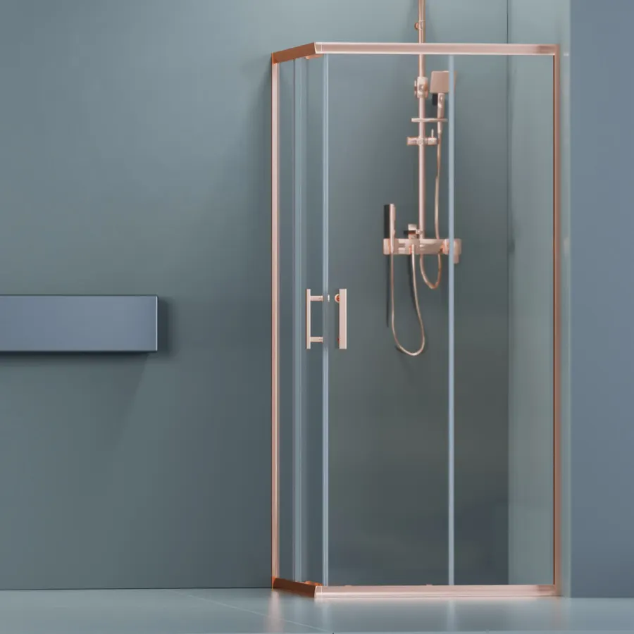 Motril | cabină de duș Rose Gold 90x90, 190cm, 6mm, NANO