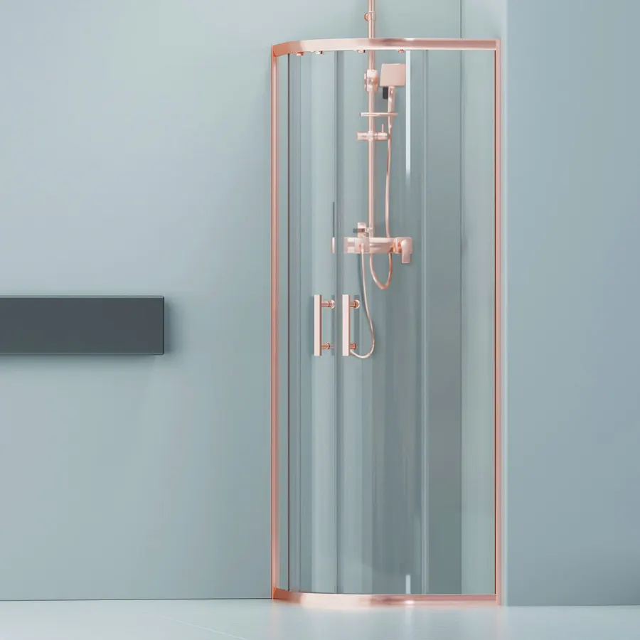 Murcia | cabină de duș semirotundă Rose Gold 90x90, 190cm, 6mm, NANO